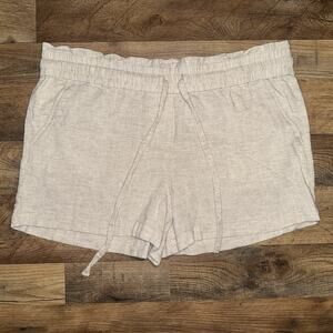Loft Outlet Linen Blend White Shorts Size Large Drawstring